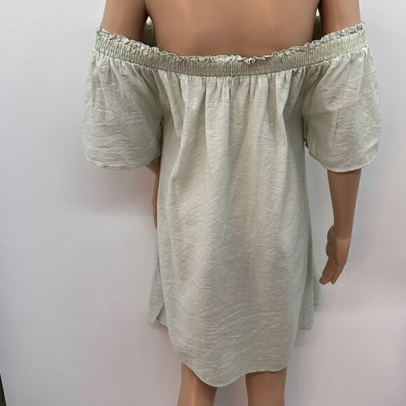 Kori America off the shoulder embroidered dress with pockets. Size Large - Picture 3 of 6